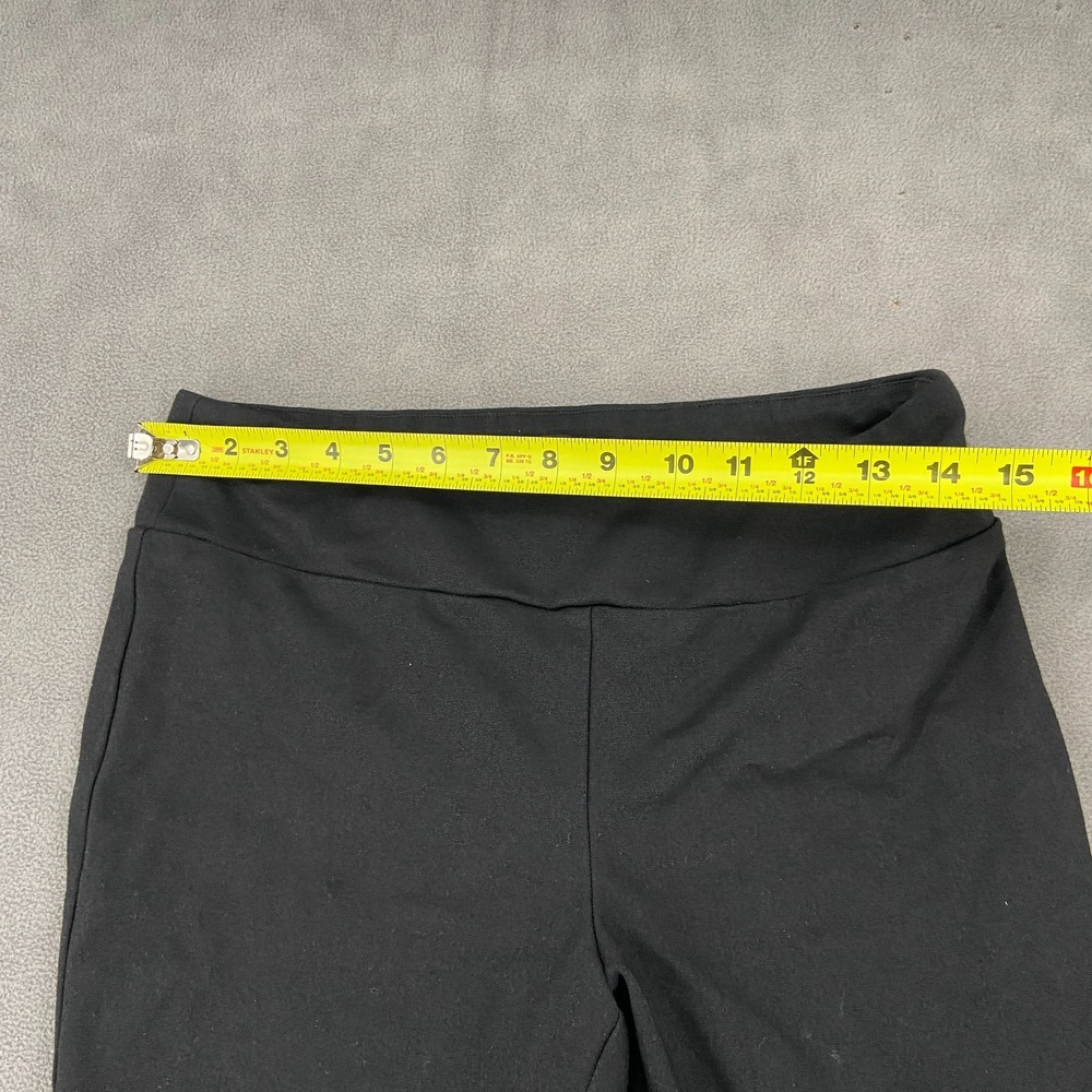 Soho Flare Pants Womens Medium Black Stretch Minimalist High Waisted Pull On - Picture 2 of 9